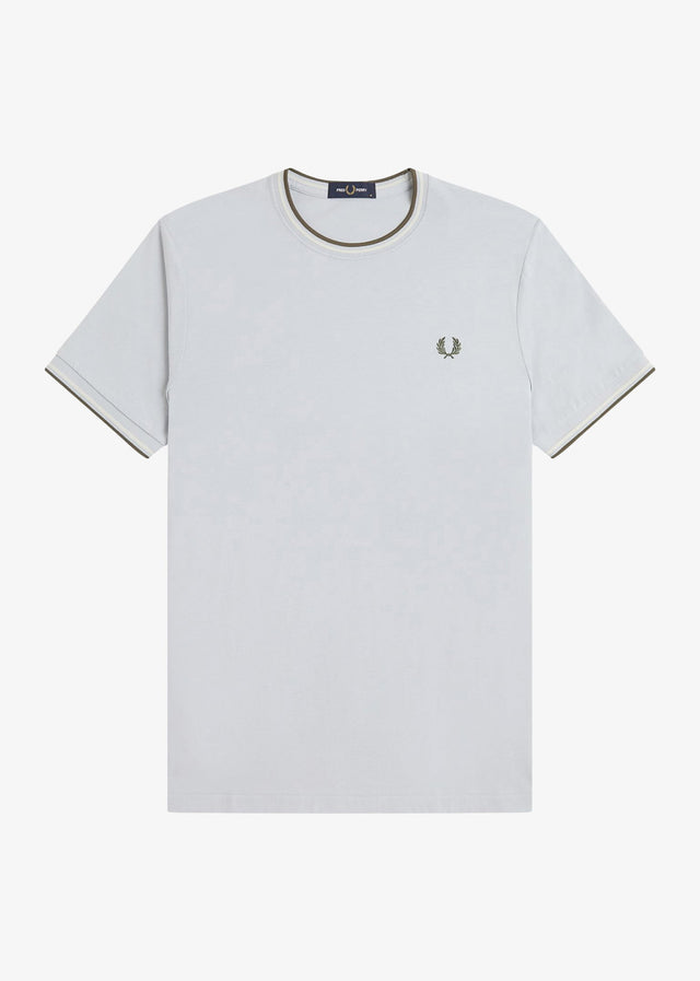 Fred Perry T-shirts Twin tipped t-shirt - dusky blue ecru laurel wreath green