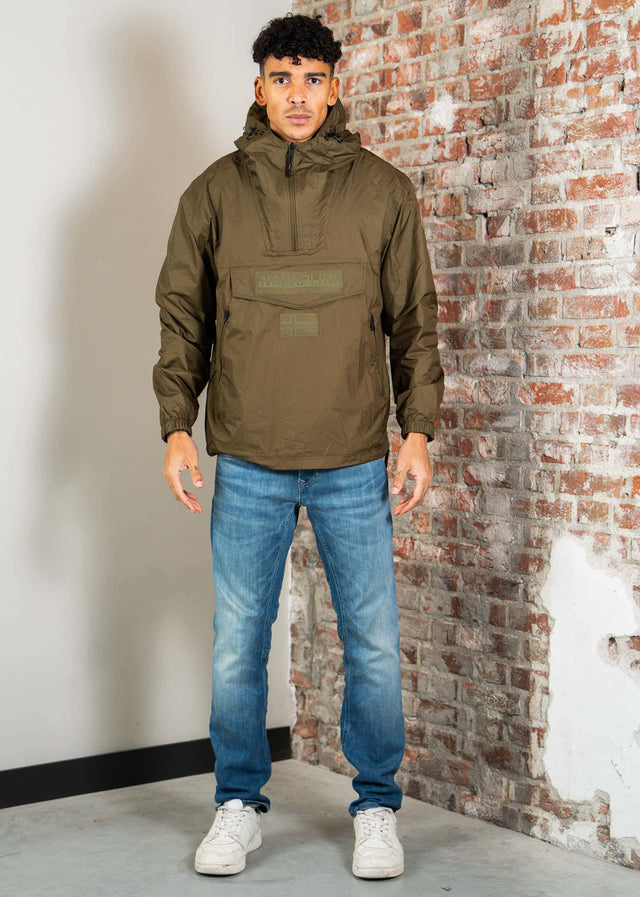 Napapijri Jassen Lightweight Packable Rainforest Overhead rf next Jacket - dark olive