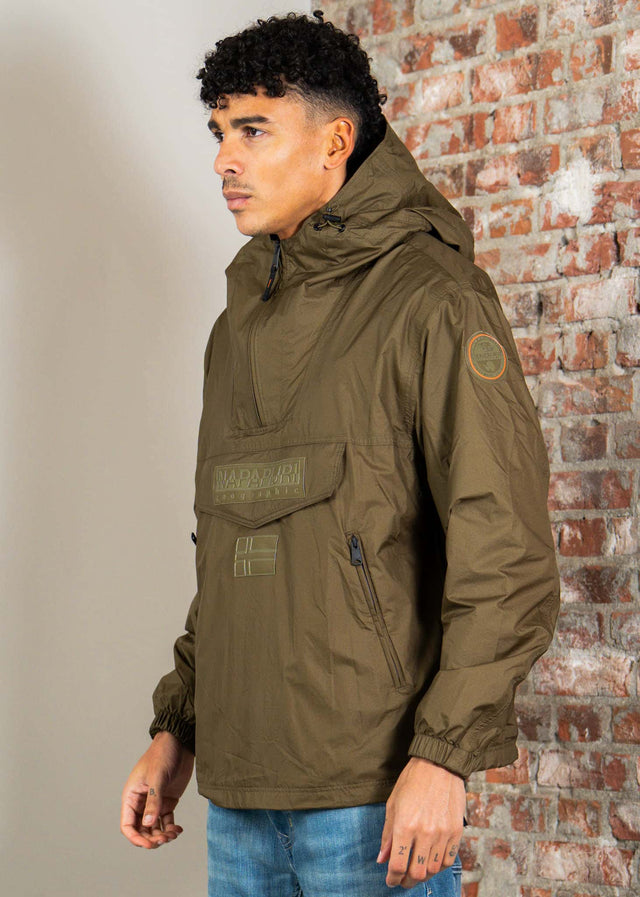 Napapijri Jassen Lightweight Packable Rainforest Overhead rf next Jacket - dark olive