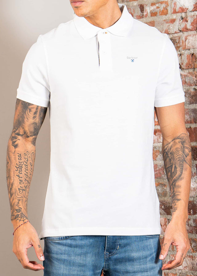 Barbour Polos Barbour tartan pique polo shirt - white dress