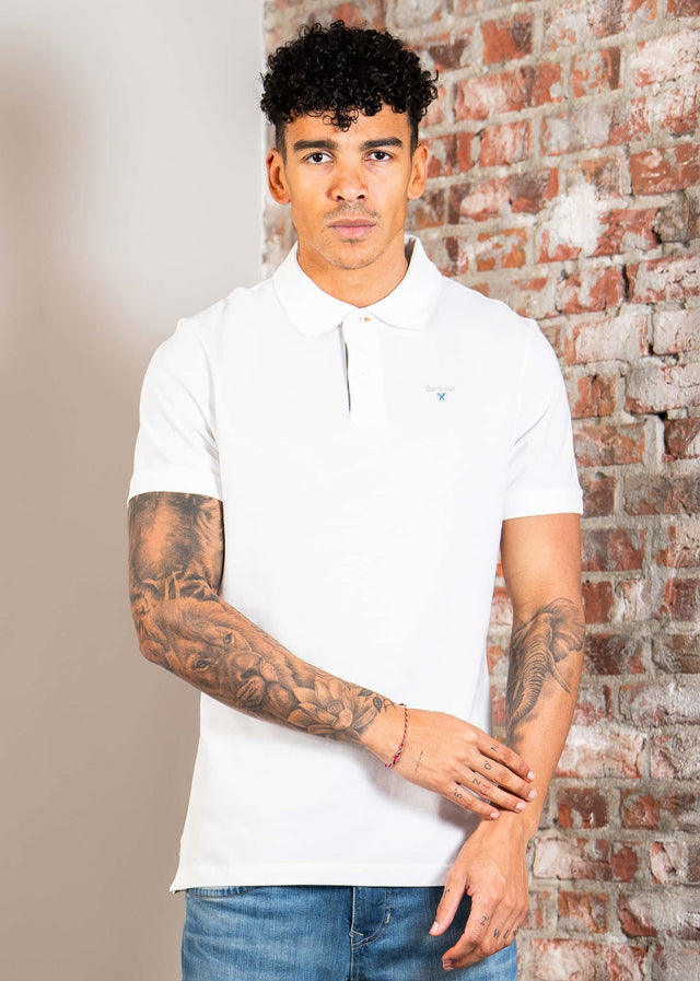 Barbour Polos Barbour tartan pique polo shirt - white dress