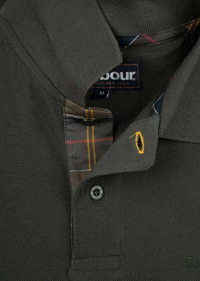 Barbour Polos Barbour essential ls tartan pique polo shirt - forest