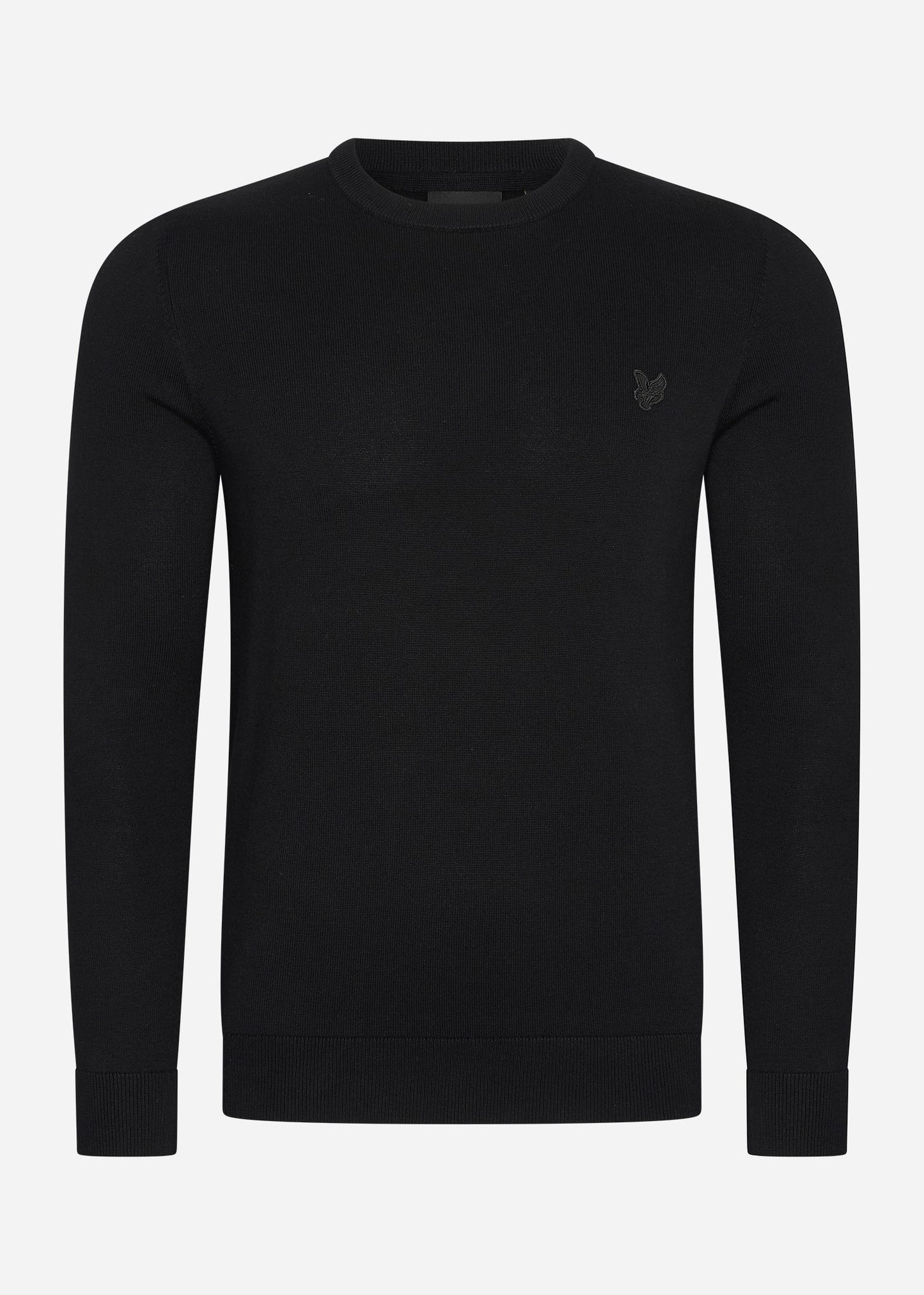 Lyle & Scott Truien Tonal eagle cotton crew neck jumper - jet black