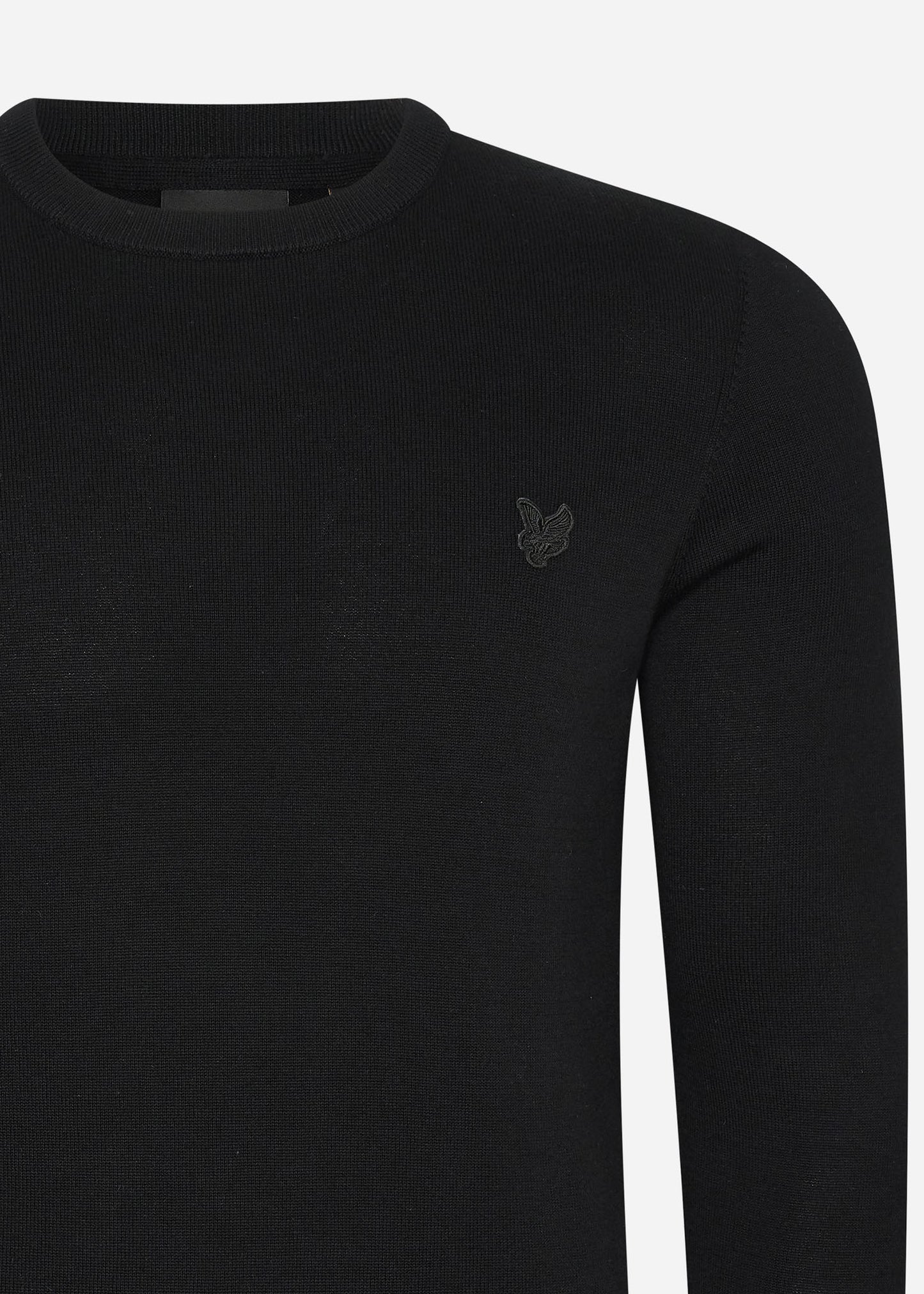 Lyle & Scott Truien Tonal eagle cotton crew neck jumper - jet black