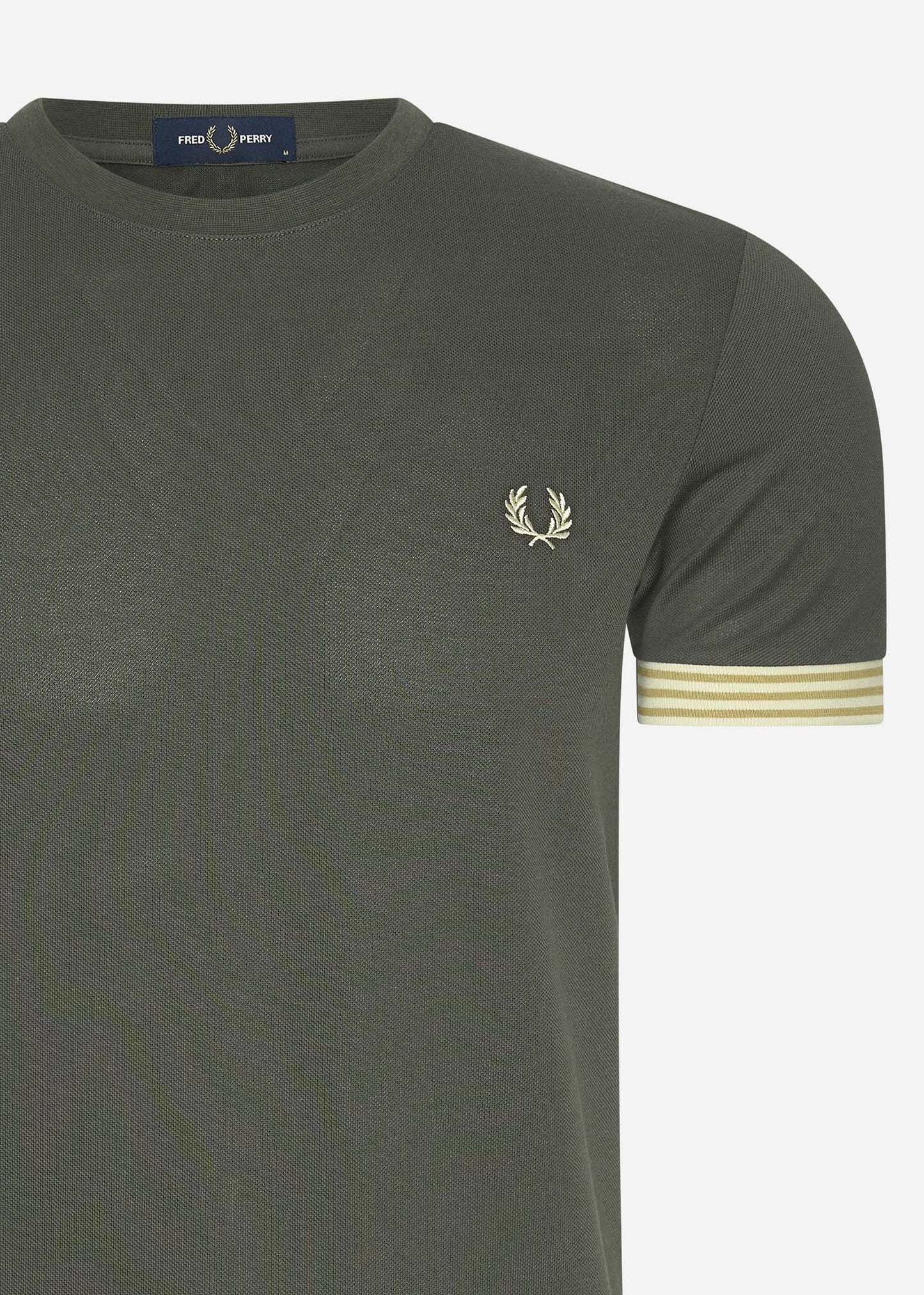 Fred Perry T-shirts Striped cuff t-shirt - field green