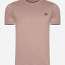 Fred Perry T-shirts Twin tipped t-shirt - dark pink dustro black