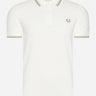 Fred Perry Polo's Twin tipped Fred Perry shirt - snow white oatmeal white stone