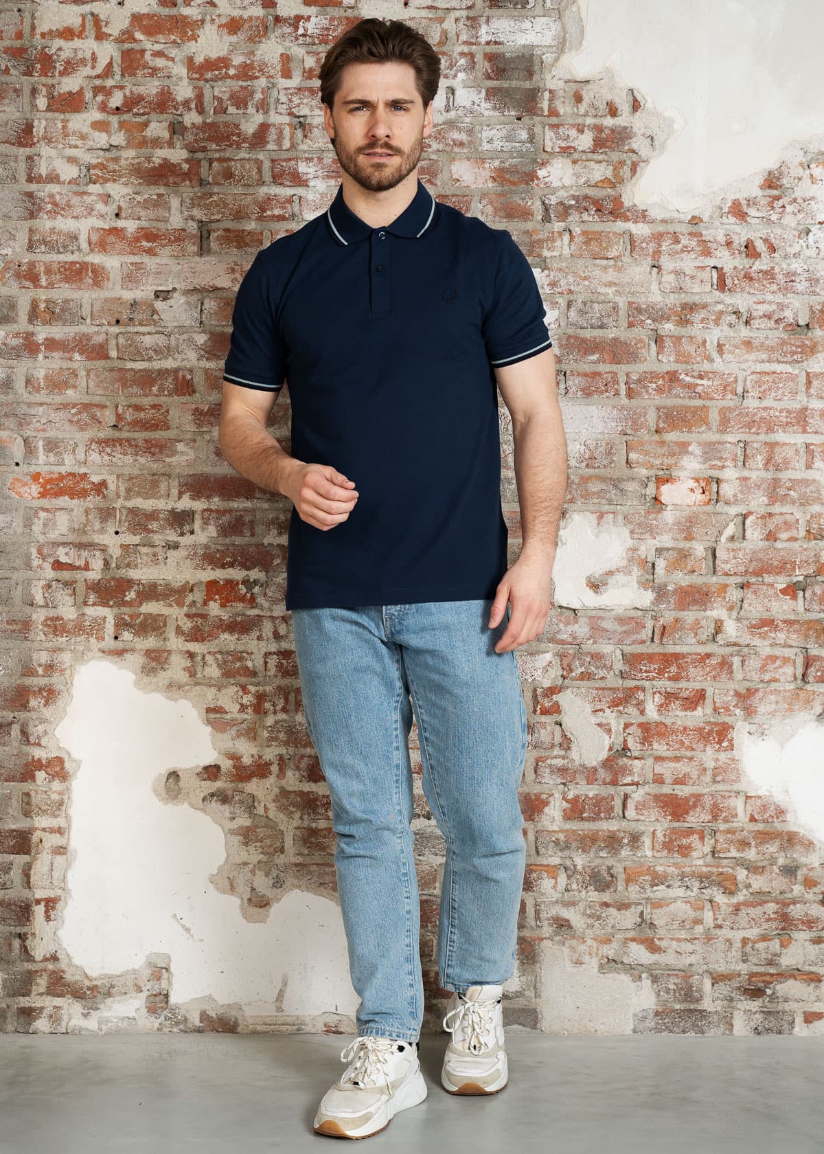 Fred Perry Polo's Twin tipped fred perry polo shirt- tnsbl slvrbl nvy