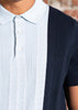 Ben Sherman Polo's Textured block stripe polo - dark navy