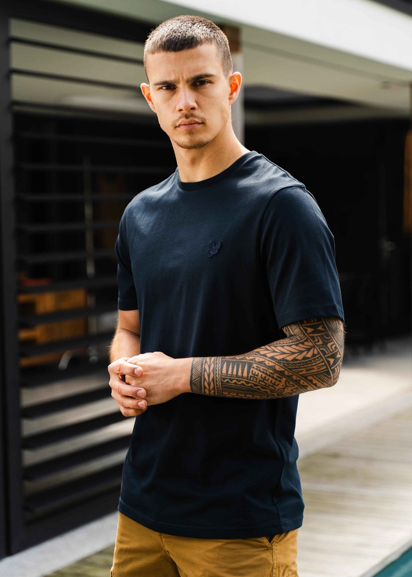 Lyle & Scott T-shirts Tonal eagle t-shirt - dark navy