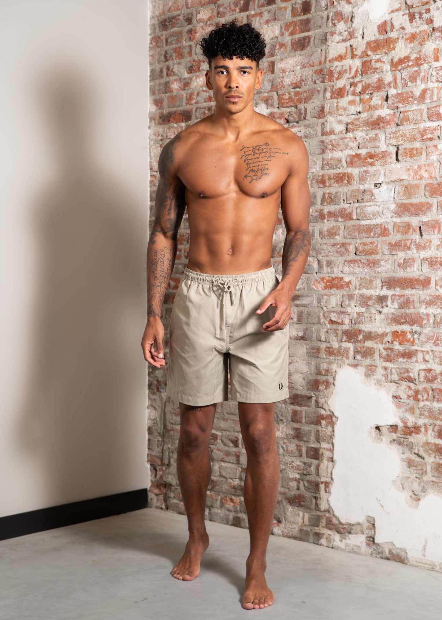 Fred Perry Zwembroeken Classic swimshort - warm grey black