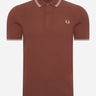 Fred Perry Polo's Twin tipped fred perry shirt - whisky brown porridge marl porridge marl