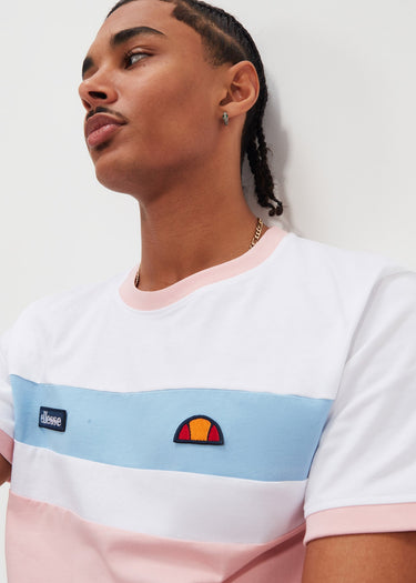 Ellesse T-shirts  Blockadi tee - white light pink light blue