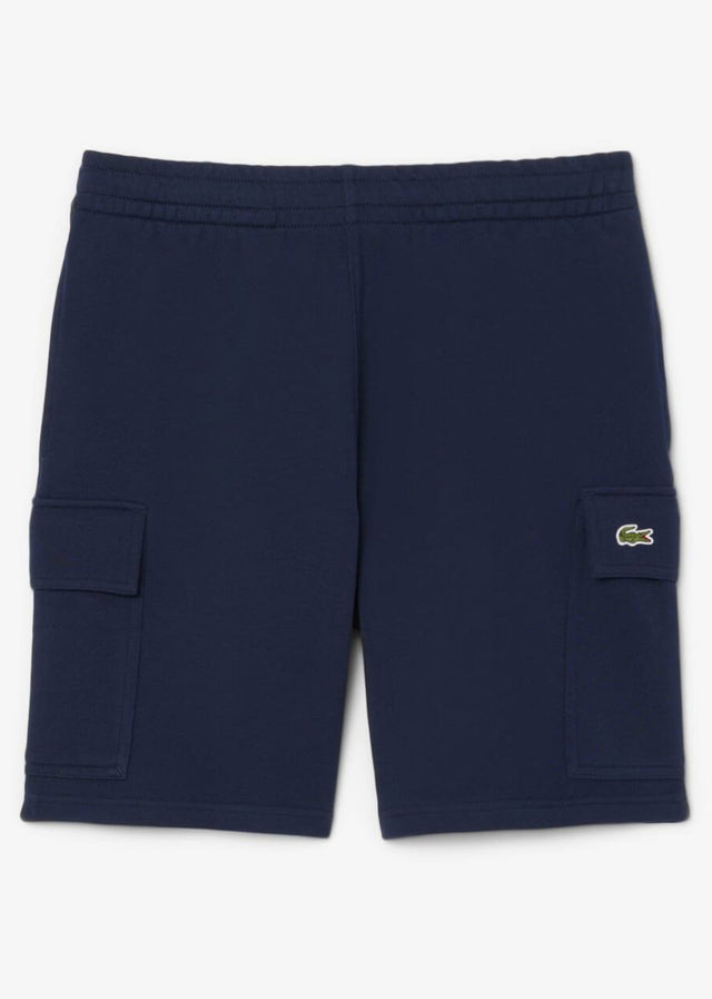 Lacoste Korte Broeken Regular fit fleece shorts - navy blue