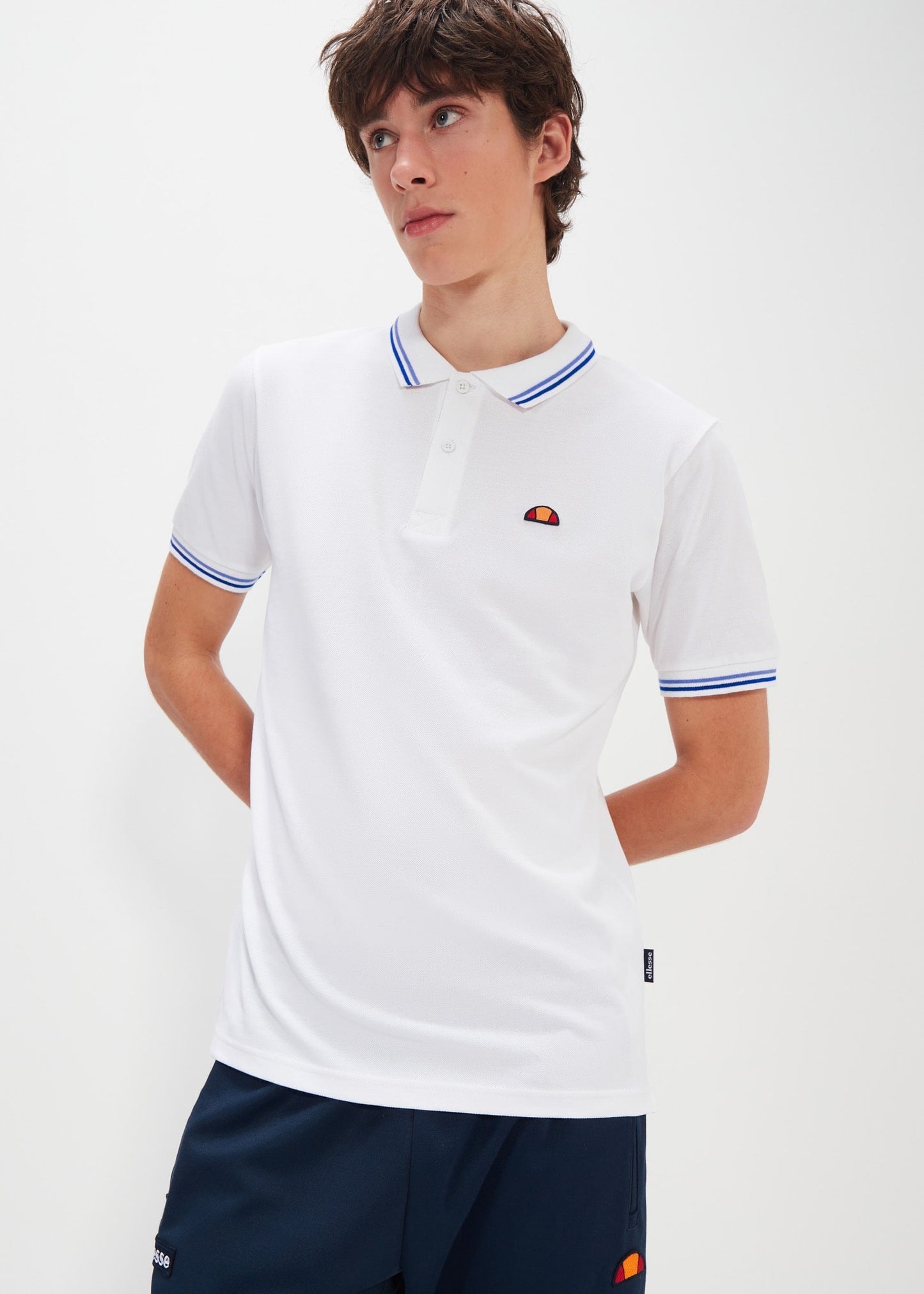 Ellesse Polo's Rooks polo - white light blue dark blue