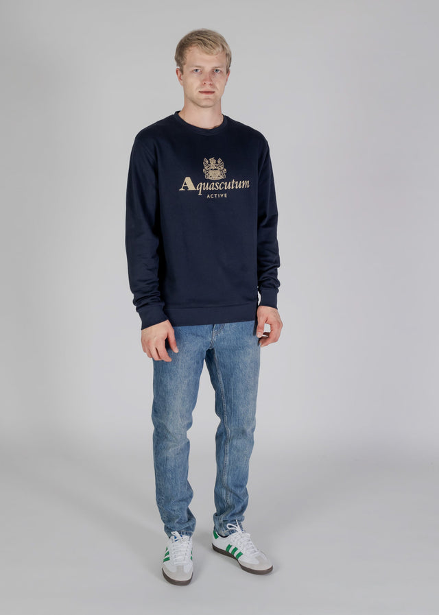 Aquascutum Sweaters Active big logo sweatshirt - navy