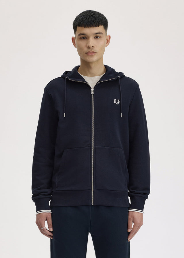 Fred Perry Vesten Hooded zip through sweatshirt - navy