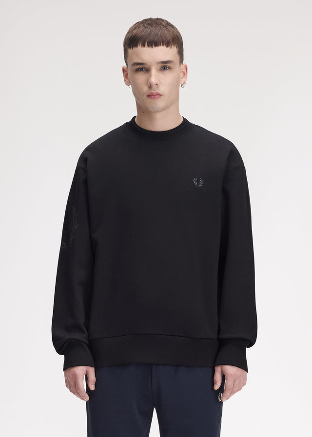 Fred Perry Truien Reflective laurel sweatshirt - black