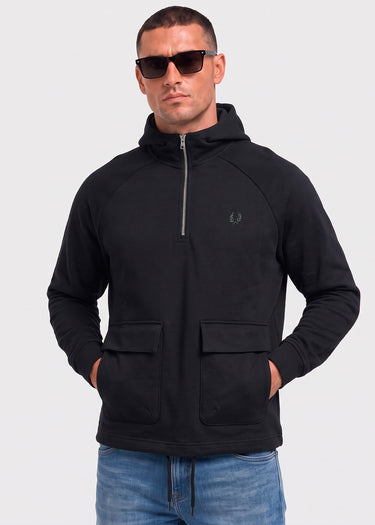 Fred Perry Hoodies Hooded smock sweatshirt - black