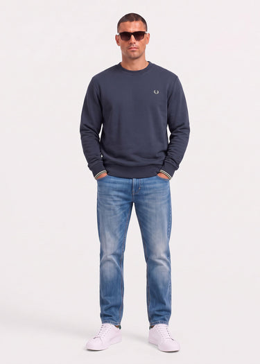 Fred Perry Truien Crew neck sweatshirt - dark airforce ecru seagrass