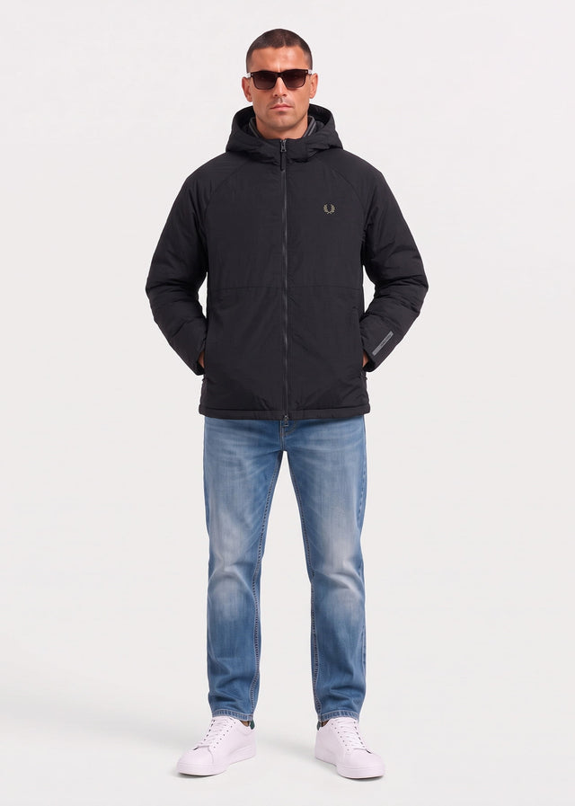 Fred Perry Jassen Fabric block padded jacket - black