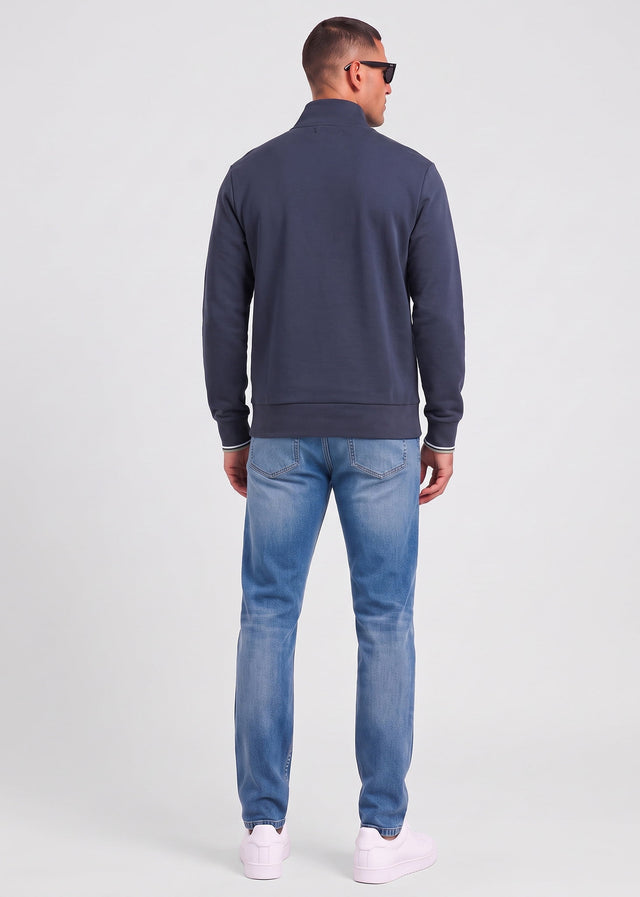 Fred Perry Truien Half zip sweatshirt - dark airforce ecru seagrass