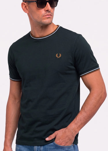 Fred Perry T-shirts Twin tipped t-shirt - night green dusky blue dark caramel