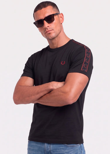 Fred Perry T-shirts Contrast tape ringer t-shirt - black