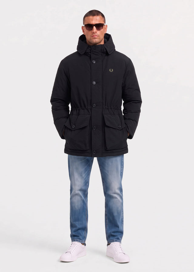 Fred Perry Jassen Padded patch pocket parka - black