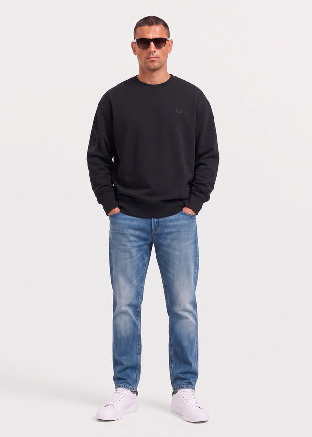 Fred Perry Truien Reflective laurel sweatshirt - black