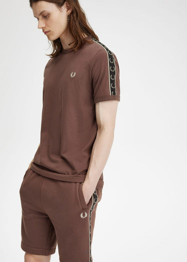 Fred Perry T-shirts Contrast tape ringer t-shirt - brick warm grey