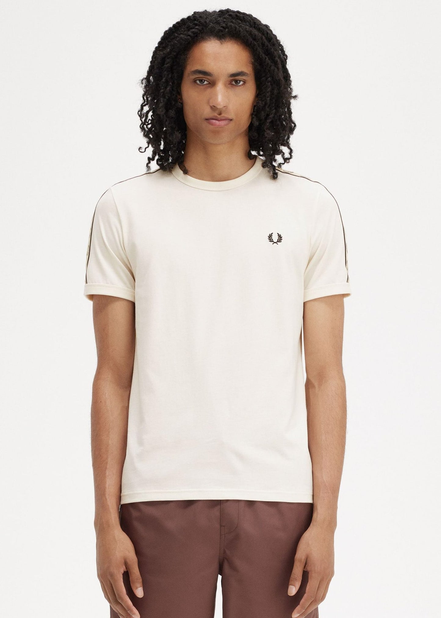 Fred Perry T-shirts Contrast tape ringer t-shirt - ecru black