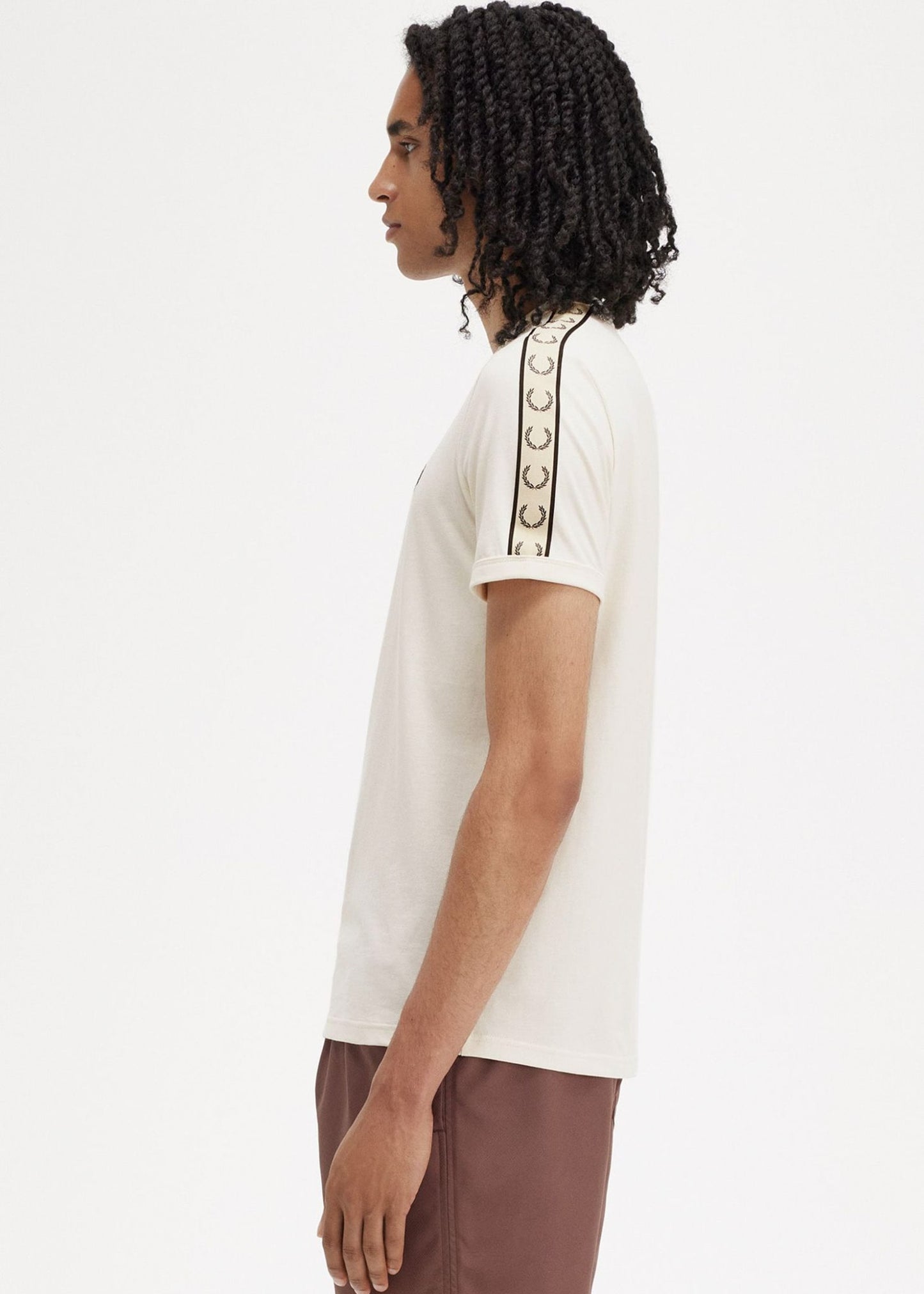 Fred Perry T-shirts Contrast tape ringer t-shirt - ecru black
