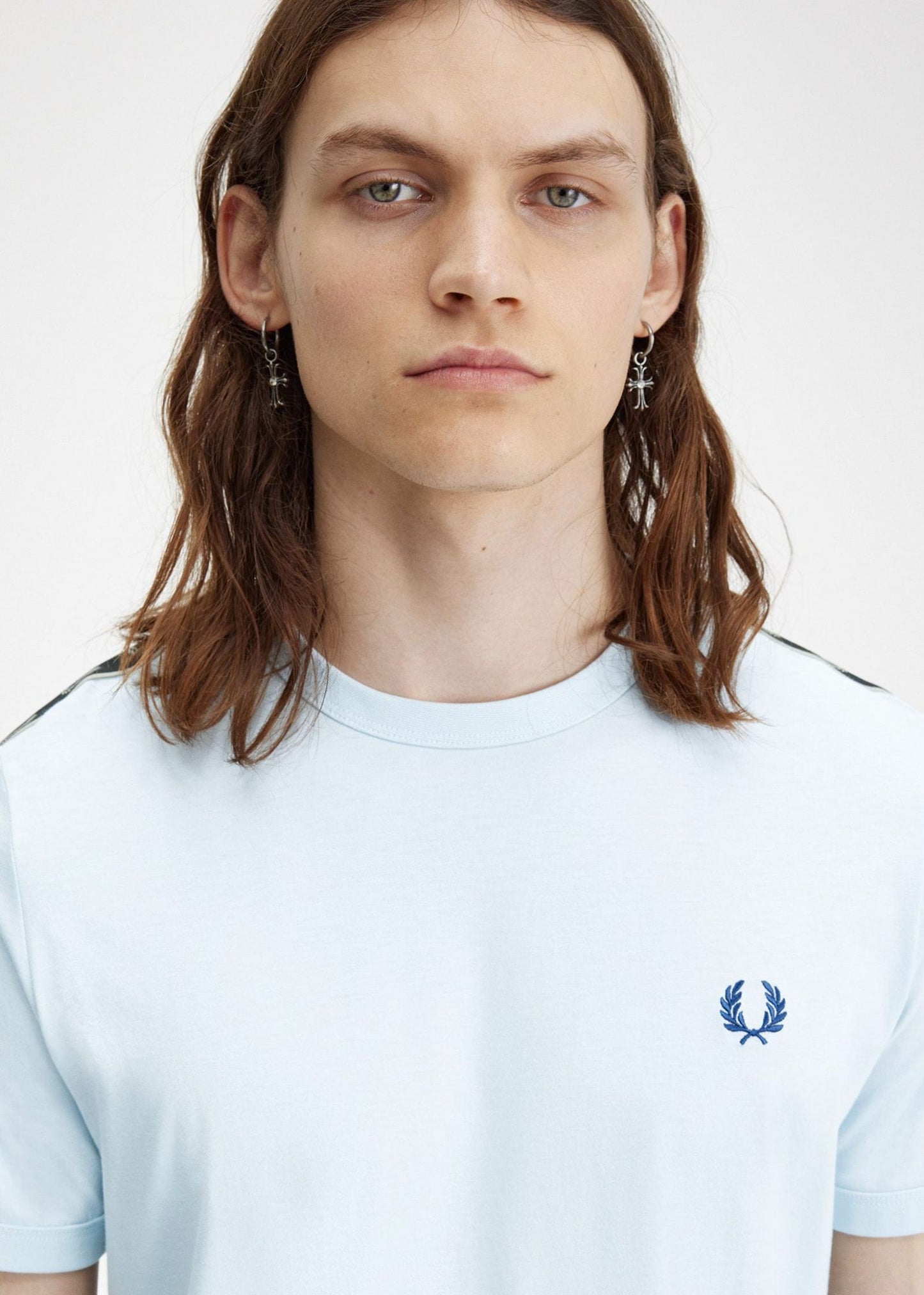 Fred Perry T-shirts Contrast tape ringer t-shirt - lightice wrmgrey