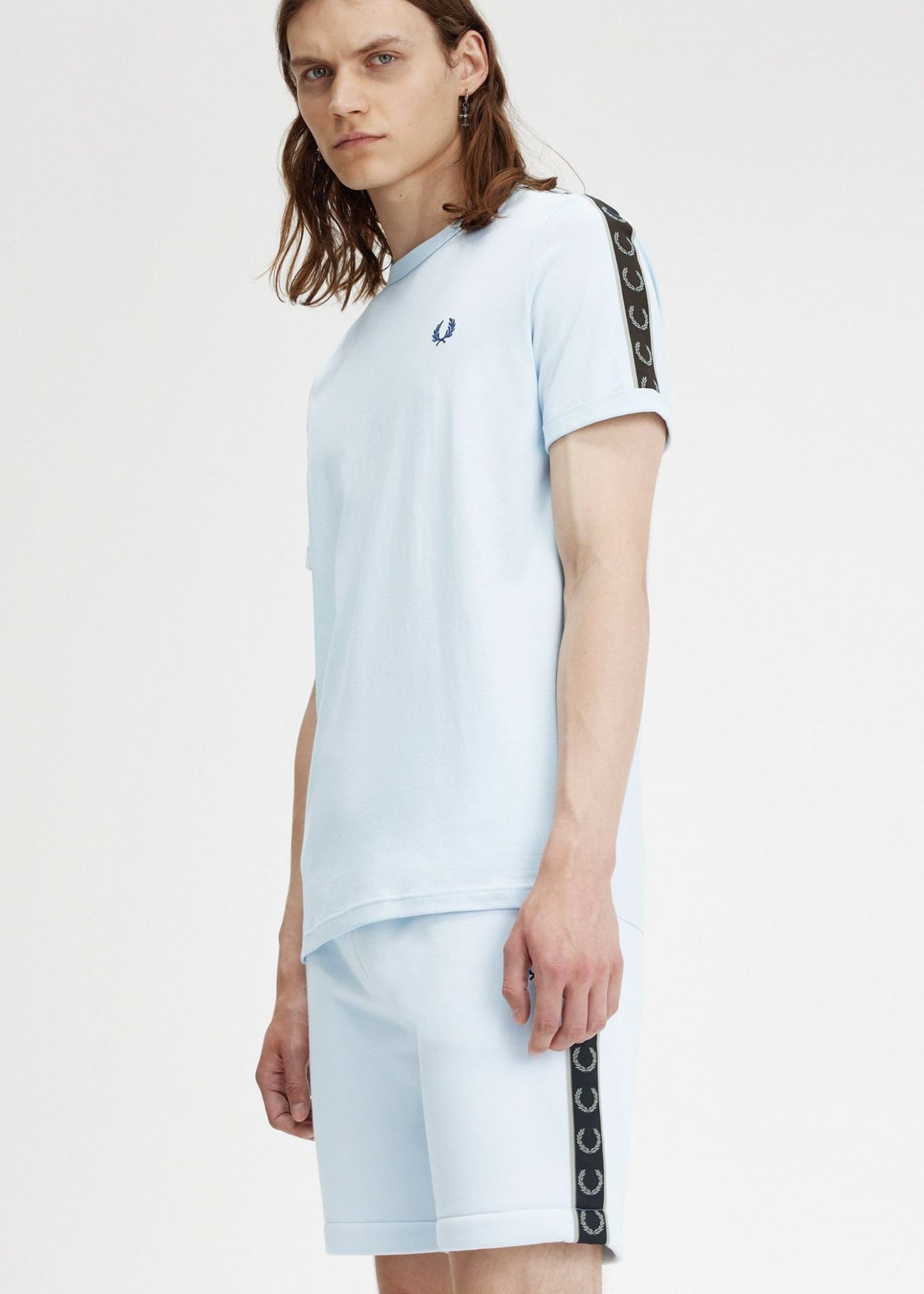 Fred Perry T-shirts Contrast tape ringer t-shirt - lightice wrmgrey