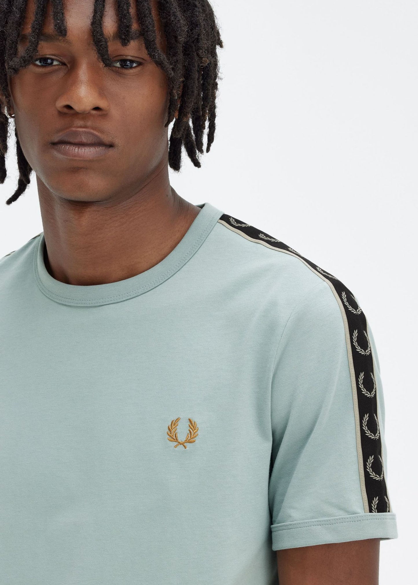 Fred Perry T-shirts Contrast tape ringer t-shirt - slvblu warmgrey