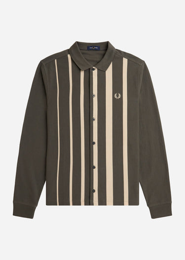 Fred Perry Longsleeve Polo's  Gradient stripe ls polo shirt - field green