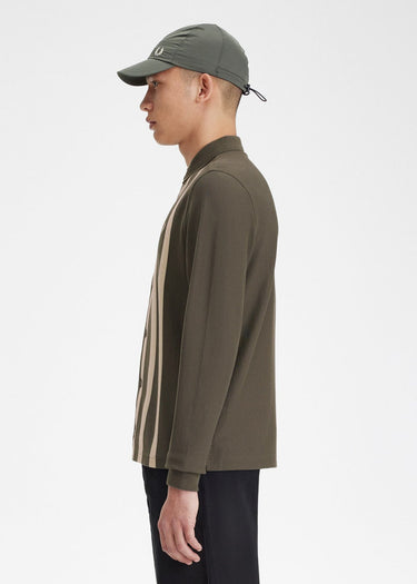Fred Perry Longsleeve Polo's  Gradient stripe ls polo shirt - field green