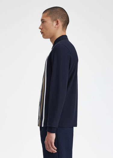 Fred Perry Longsleeve Polo's  Gradient stripe ls polo shirt - navy