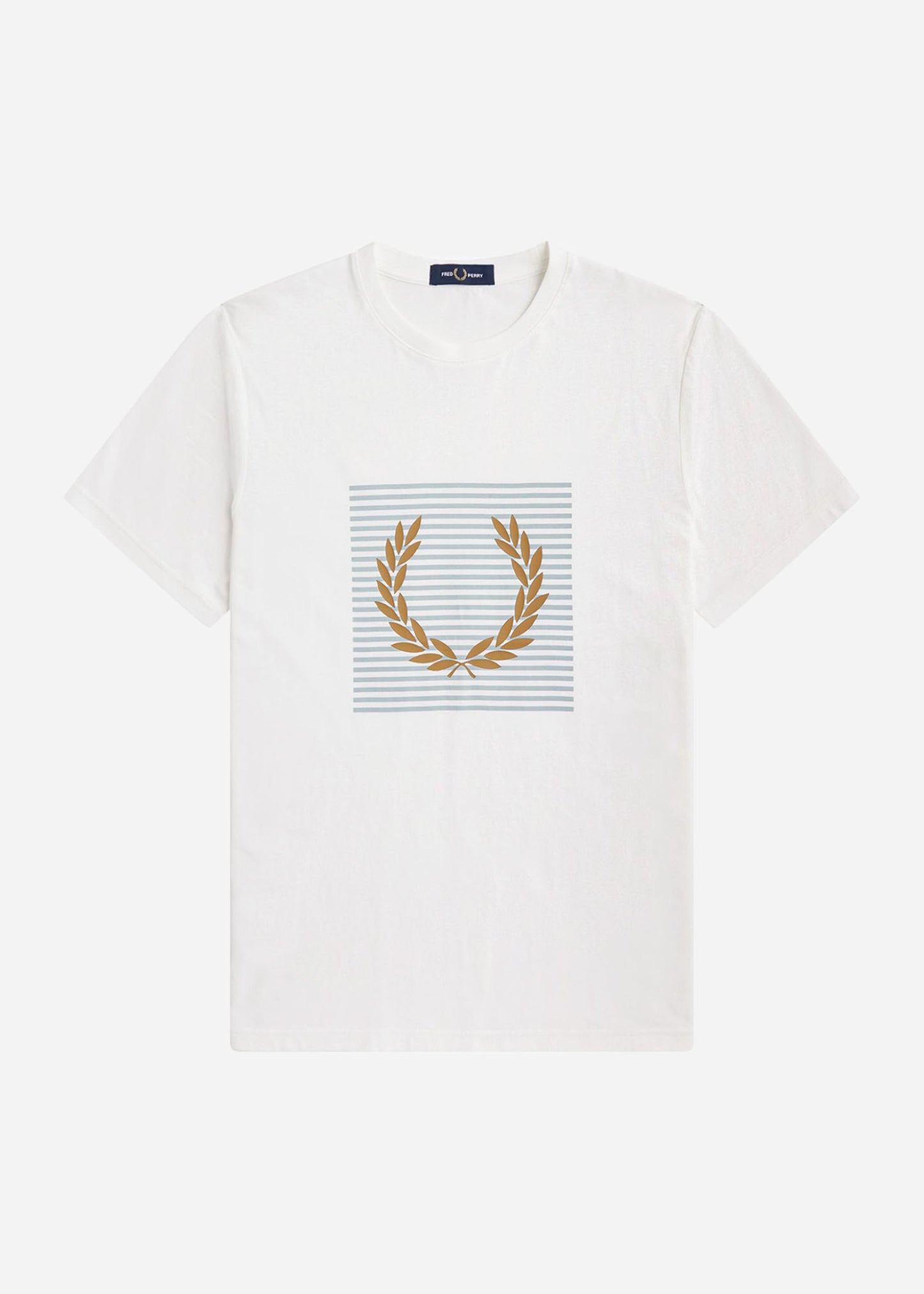Fred Perry T-shirts Striped laurel wreath t-shirt - snow white