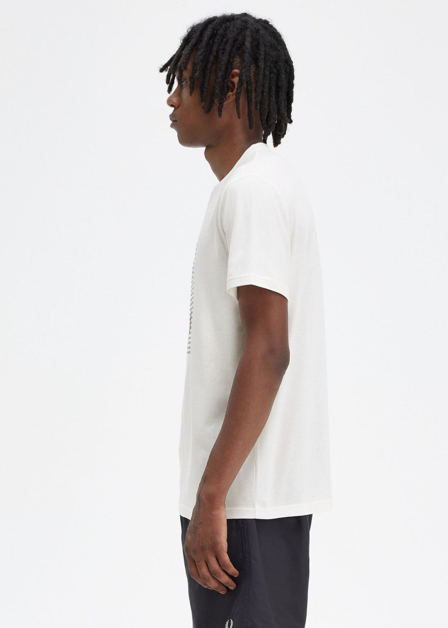 Fred Perry T-shirts Striped laurel wreath t-shirt - snow white
