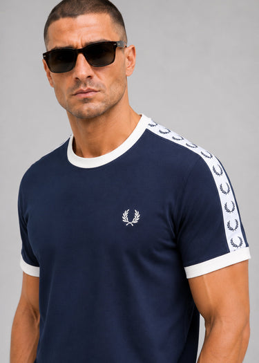 Fred Perry T-shirts Taped ringer t-shirt - carbon blue
