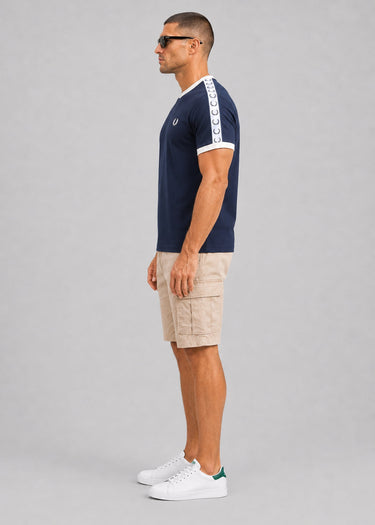 Fred Perry T-shirts Taped ringer t-shirt - carbon blue