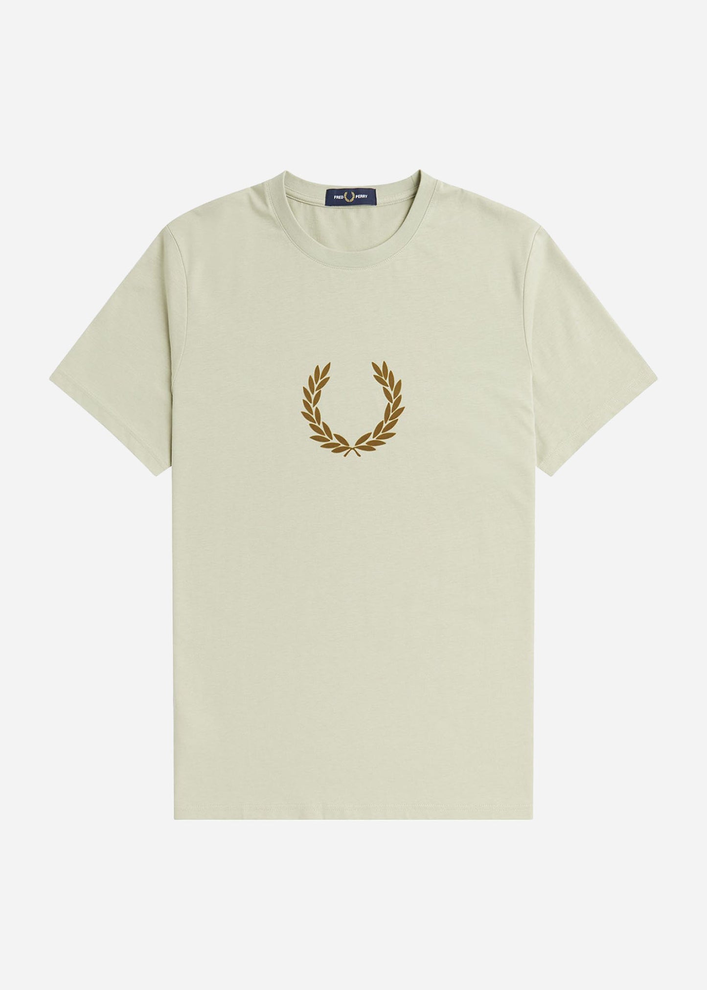 Fred Perry T-shirts Flocked laurel wreath gra tee - light oyster