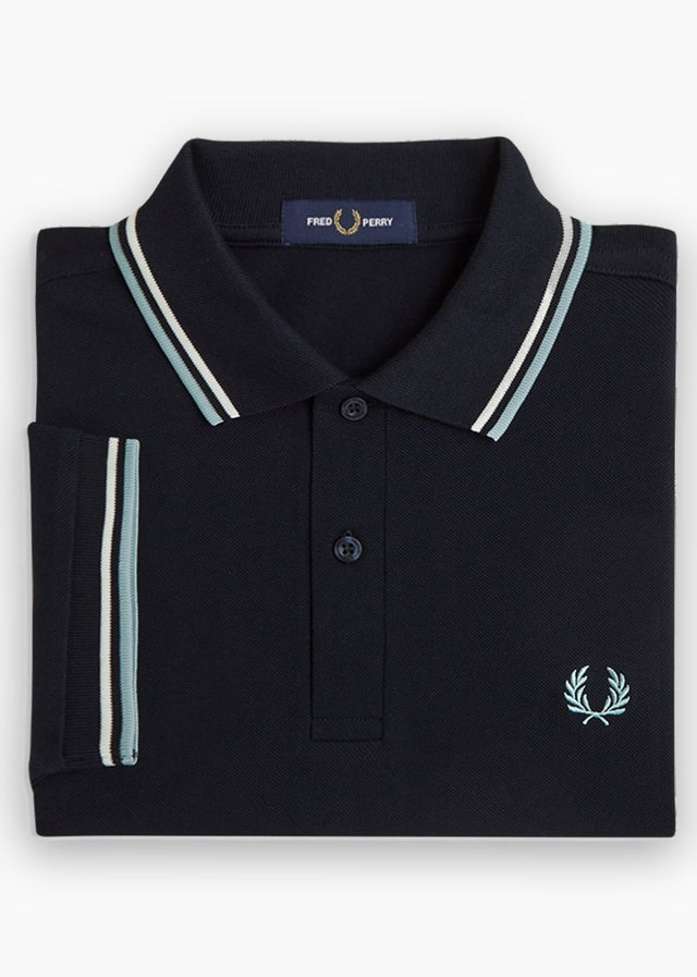 Fred Perry Polo's Twin tipped polo - navy ecru silver blue