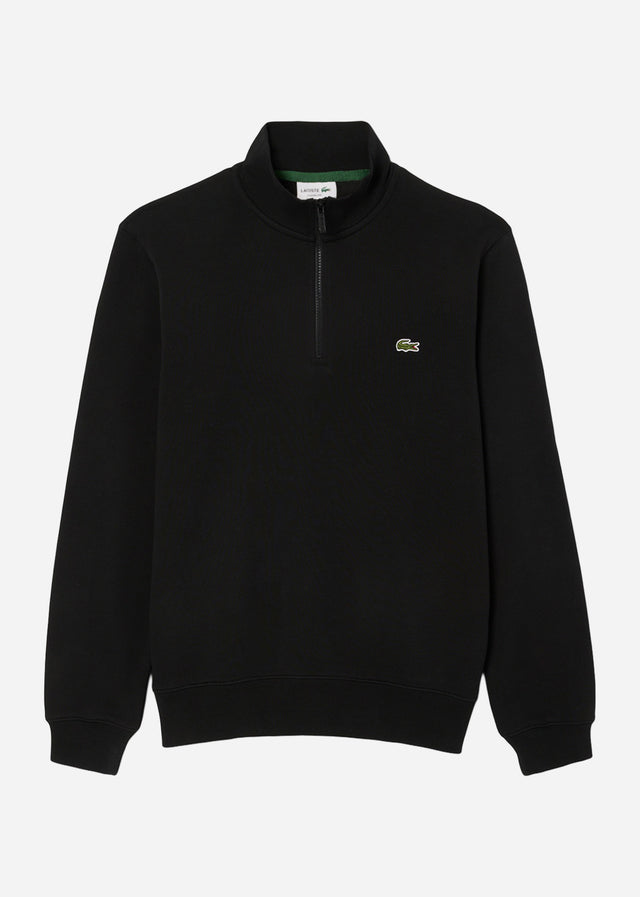 Lacoste Truien High neck zip up fleece sweatshirt - black