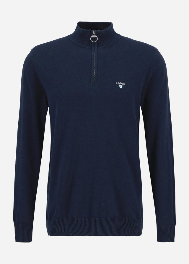 Barbour Truien Barbour lingwood compact cotton half zip sweater - navy