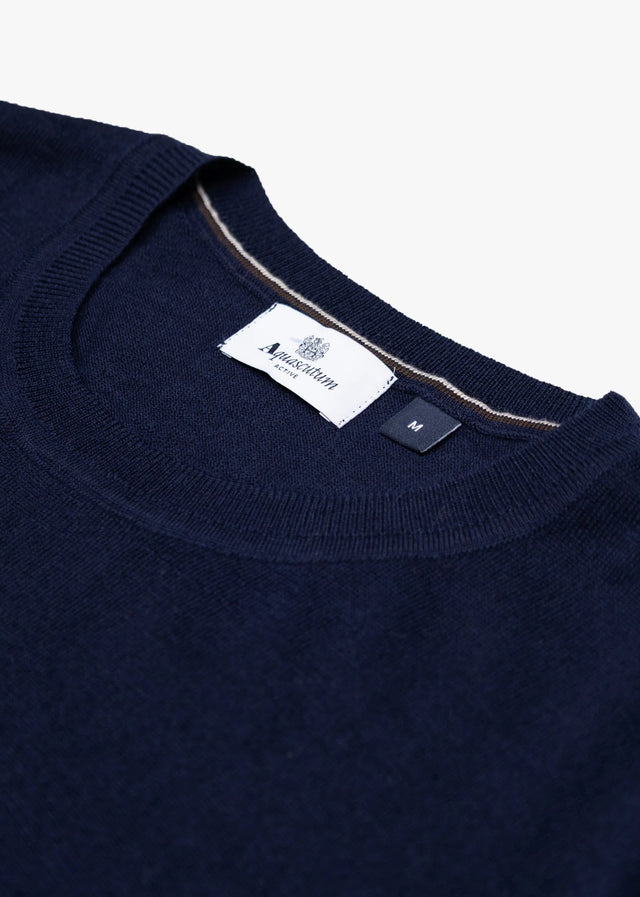 Aquascutum Sweaters Extrafine merino wool patches knit - navy