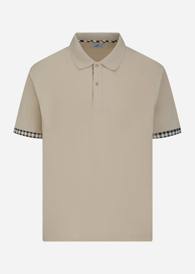 Aquascutum Polos Cc stretch piqué sleeve polo - beige