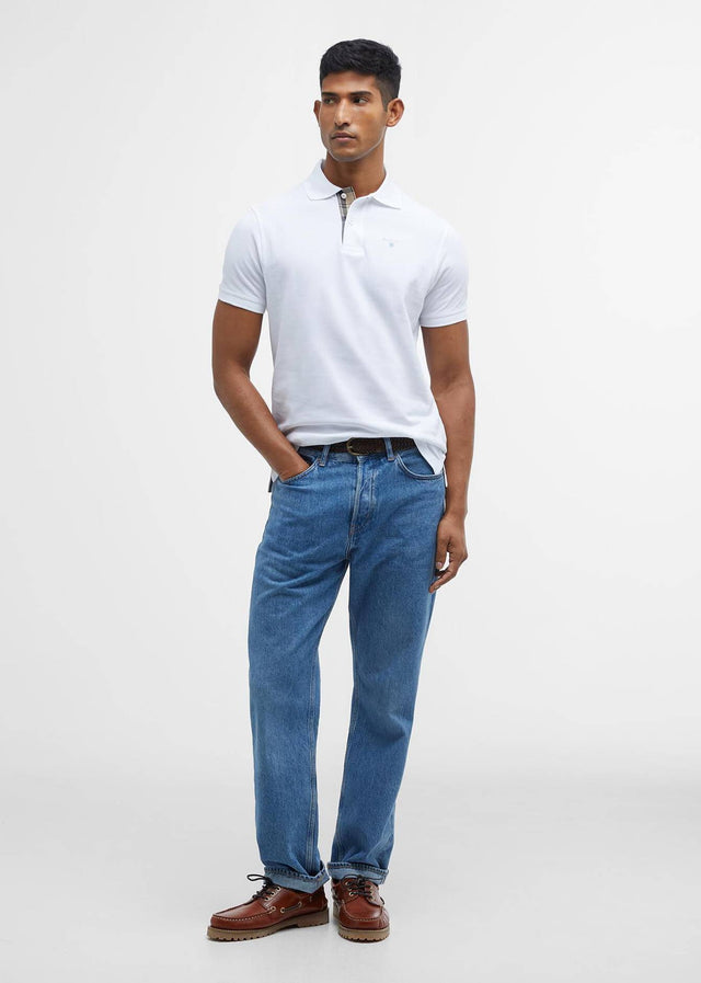 Barbour Polos Barbour tartan pique polo shirt - white dress